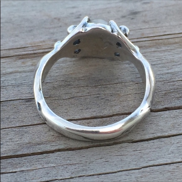 Egyptian Moon Goddess ring .925 Sterling Silver w/ genuine Moonstone made in USA - Picture 10 of 13